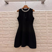 Keyhole Sleeveless Flared Mini Dress