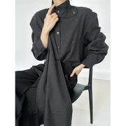 Tie-Neck Long-Sleeve Blouse