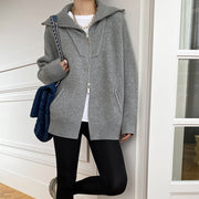 Stand-Collar Zip-Up Cardigan