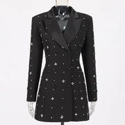 Star-Embellished Longline Blazer