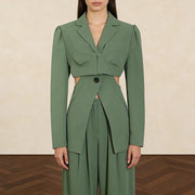 Cutout-Waist Tailored Jacket