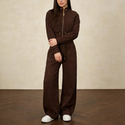 Cropped Jacket and Drawstring Pants Set