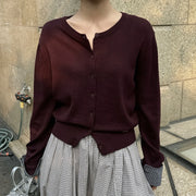 Gingham-Trim Button-Front Top