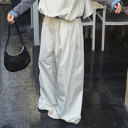 Pleated Wide-Leg Relaxed Pants
