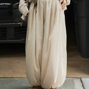 Gathered Balloon-Leg Pants