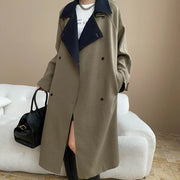 Asymmetric Button-Front Long Coat