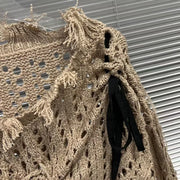 Open-Knit Off-Shoulder Sweater