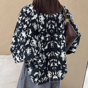 Floral Shawl-Collar Cardigan