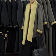 Draped-Collar Asymmetric Jacket