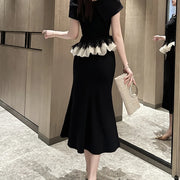 Off-Shoulder Ruffle-Waist Dress