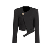 Asymmetric-Hem Cropped Jacket