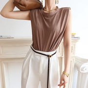 Round-Neck Sleeveless Top
