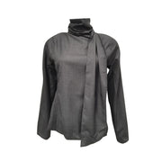 Tie-Neck Long-Sleeve Blouse