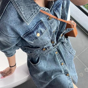 Button-Front Long Shirt Dress