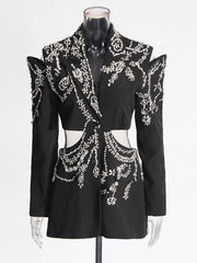 Embellished Cutout Longline Blazer