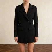 Single-Button Blazer Mini Dress