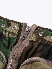 Zip-Front Cargo-Pocket Skirt