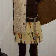 Floral-Pattern A-Line Mini Skirt