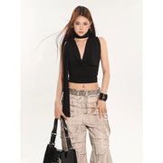 Draped Halter Crop Top