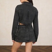 Cropped Jacket and Mini Skirt Set