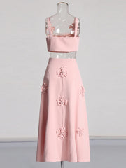 Floral Applique Top, Skirt or Set