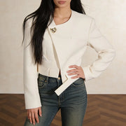 Asymmetric-Hem Cropped Jacket