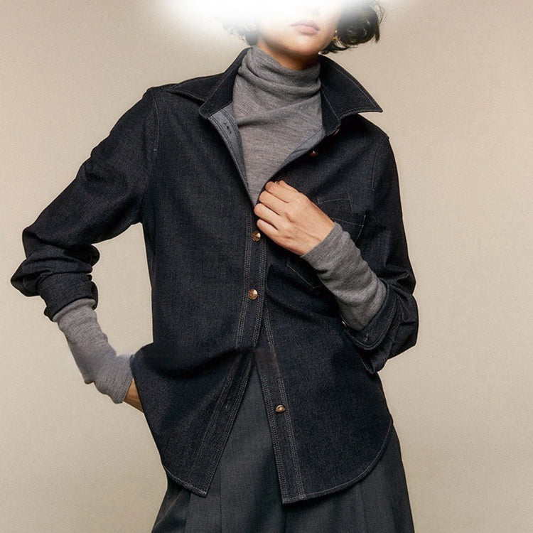 Contrast-Stitch Button-Up Shirt