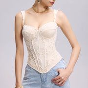 Floral Applique Corset Top