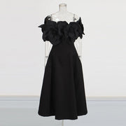 Ruffled Off-Shoulder Midi Dress