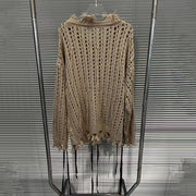 Open-Knit Off-Shoulder Sweater