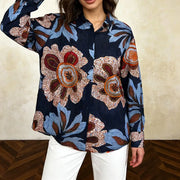 Floral Long-Sleeve Collared Shirt
