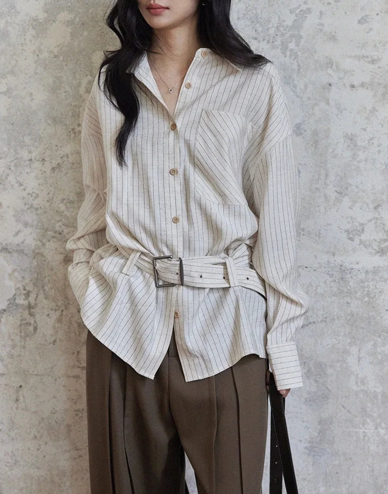 Striped Patch-Pocket Shirt