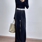 Pleated Wide-Leg Pants