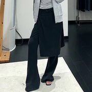 Wrap-Overlay Flared Pants