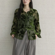 Floral Long-Sleeve Button-Front Shirt