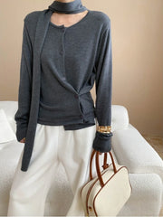 Asymmetric Button-Front Cardigan