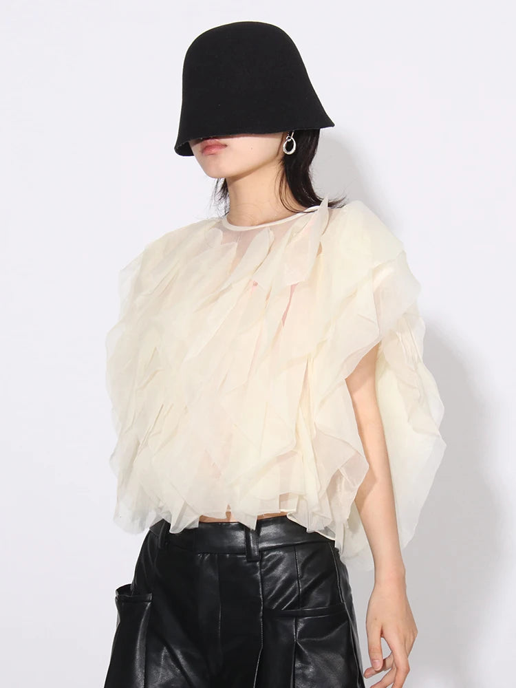 Tiered Ruffle Sleeveless Top