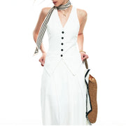 Button-Front Vest and Pants Set