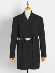 Tie-Detail Cropped Blazer