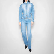 Stand-Collar Fitted Jacket