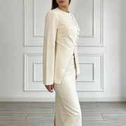 Asymmetric Button-Front Jacket