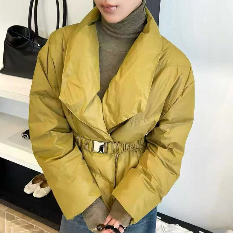 Shawl-Collar Padded Jacket
