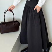 Gathered A-Line Midi Skirt