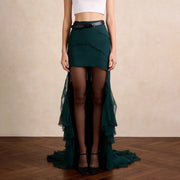 Ruffled High-Low Skirt