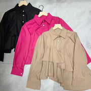 Asymmetric Ruffle-Hem Shirt