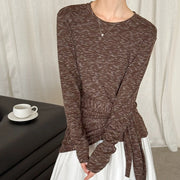 Marled Long-Sleeve Relaxed Top