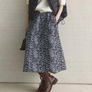Abstract-Print A-Line Skirt