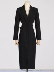 Cutout-Waist Tailored Blazer