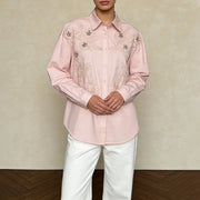 Floral Applique Long-Sleeve Shirt