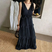 V-Neck Tiered Sleeveless Dress